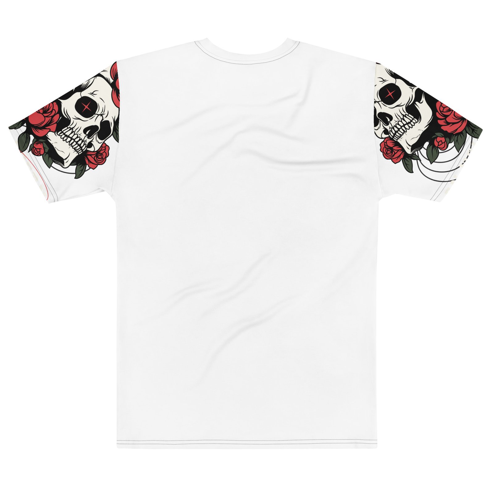 Black White Red Vintage Skull & Rose Bold Streetwear T-Shirt - Image 3