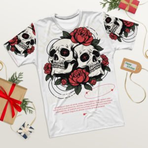 Black White Red Vintage Skull & Rose Bold Streetwear T-Shirt