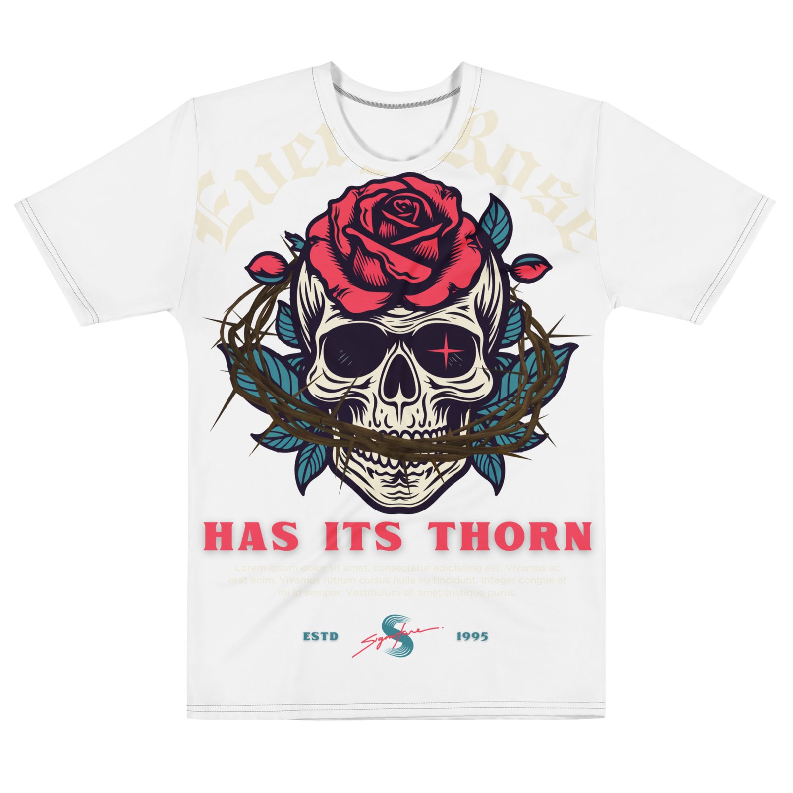 Crimson Rebellion Skull & Rose Vintage T-Shirt