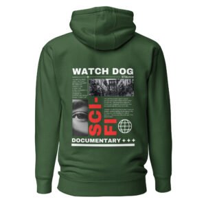 Red Watch Dog Grunge Typography Hoodie