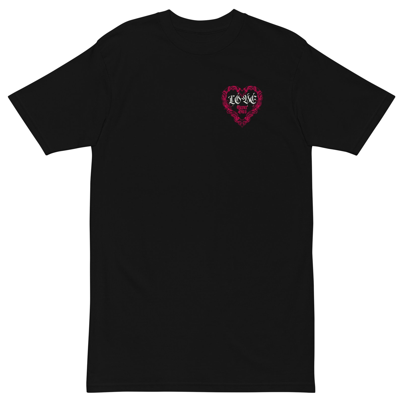 Crimson Grunge Heart – Gothic Valentine Love Quote T-Shirt