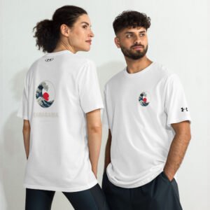 Cream Navy & Red “Rising Wave” Japanese Art T-Shirt