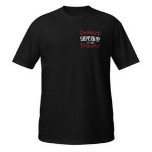 Black & Red Vintage “Super Boy” Illustrative Streetwear Tee