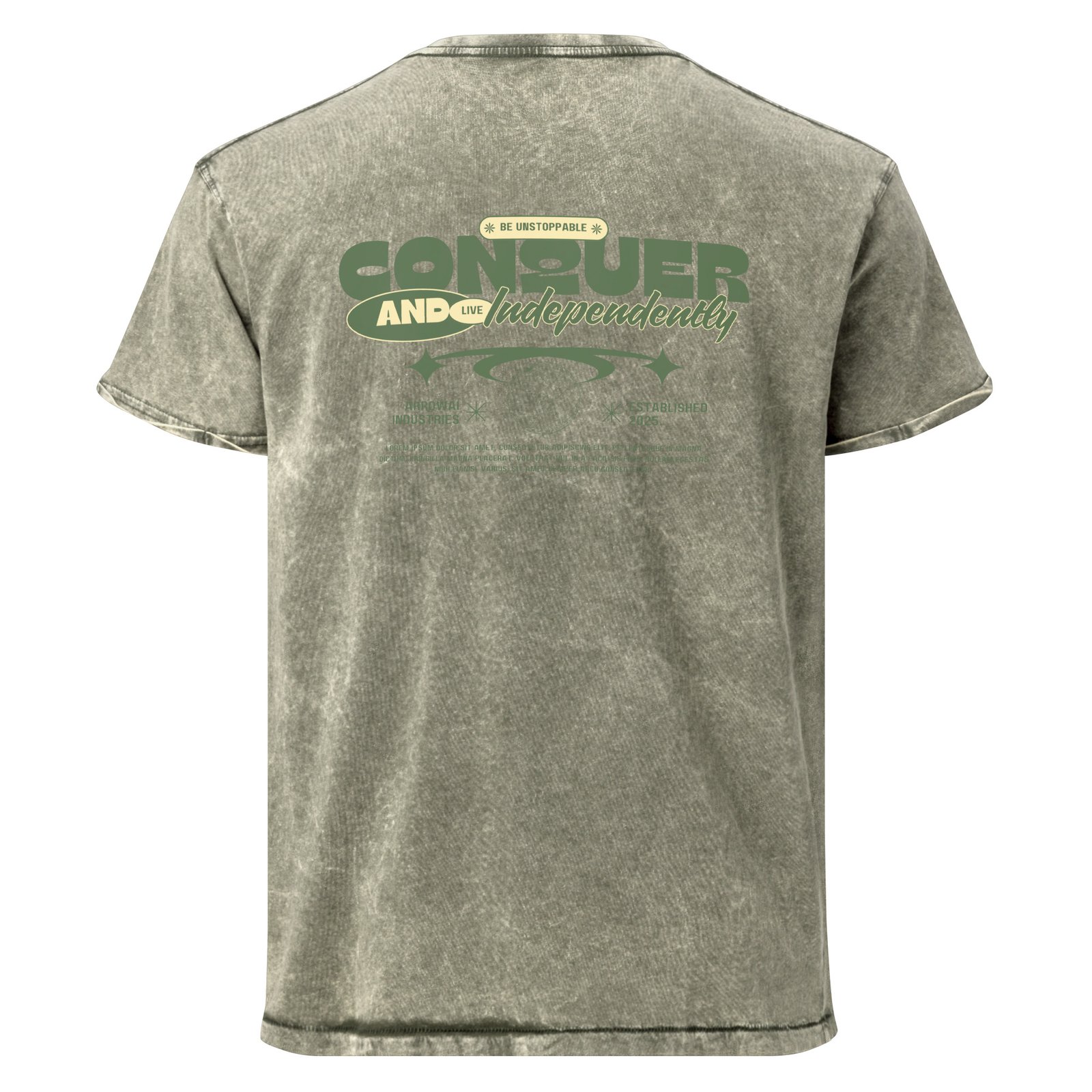 Green & Light Yellow Modern Streetwear Inspirational Quote T-Shirt - Image 5