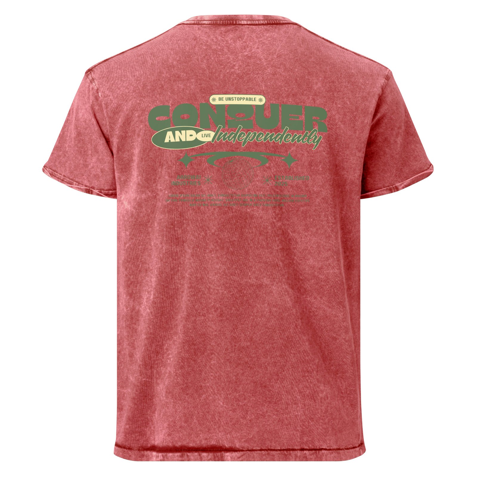 Green & Light Yellow Modern Streetwear Inspirational Quote T-Shirt - Image 4