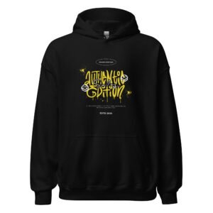 Black & Yellow Grunge Smiley Hoodie