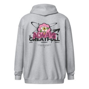 Love Yourself Deeply – Black & Pink Bold Self-Improvement Zip Hoodie