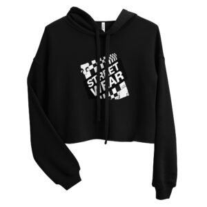Monochrome Minimal Street Crop Hoodie