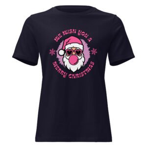 Trendy Pink & Black Modern Xmas Shirt
